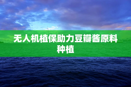 无人机植保助力豆瓣酱原料种植