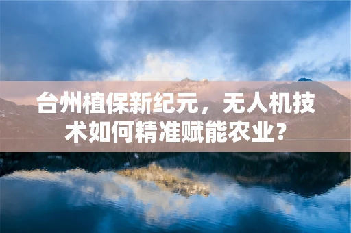 台州植保新纪元，无人机技术如何精准赋能农业？