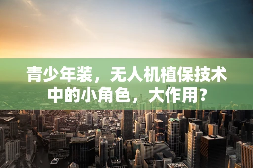 青少年装，无人机植保技术中的小角色，大作用？