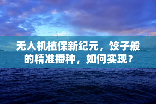 无人机植保新纪元，饺子般的精准播种，如何实现？