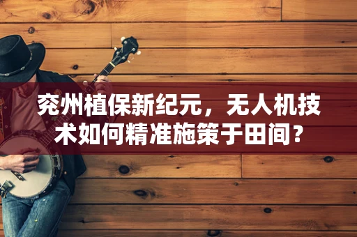 兖州植保新纪元，无人机技术如何精准施策于田间？