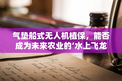 气垫船式无人机植保，能否成为未来农业的‘水上飞龙’？