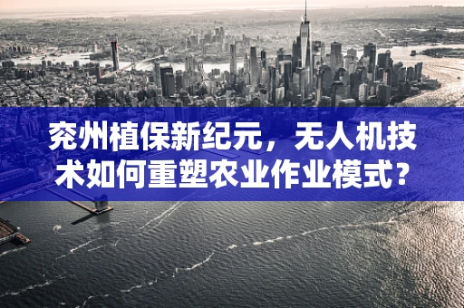 兖州植保新纪元，无人机技术如何重塑农业作业模式？