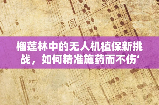 榴莲林中的无人机植保新挑战，如何精准施药而不伤‘果王’？
