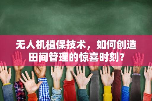 无人机植保技术，如何创造田间管理的惊喜时刻？