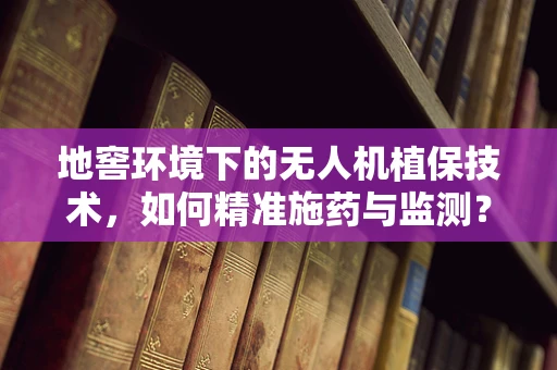 地窖环境下的无人机植保技术，如何精准施药与监测？