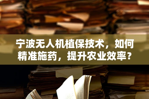 宁波无人机植保技术，如何精准施药，提升农业效率？