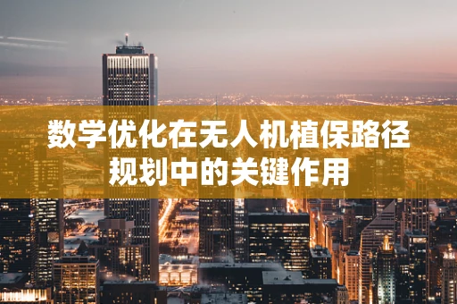 数学优化在无人机植保路径规划中的关键作用