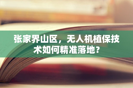 张家界山区，无人机植保技术如何精准落地？