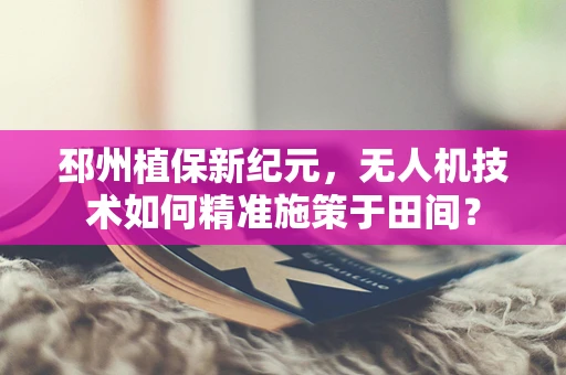 邳州植保新纪元，无人机技术如何精准施策于田间？