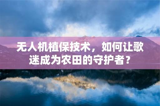 无人机植保技术，如何让歌迷成为农田的守护者？