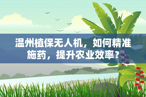 温州植保无人机，如何精准施药，提升农业效率？