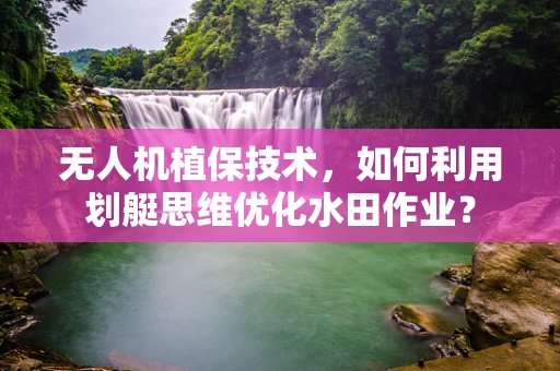 无人机植保技术，如何利用划艇思维优化水田作业？