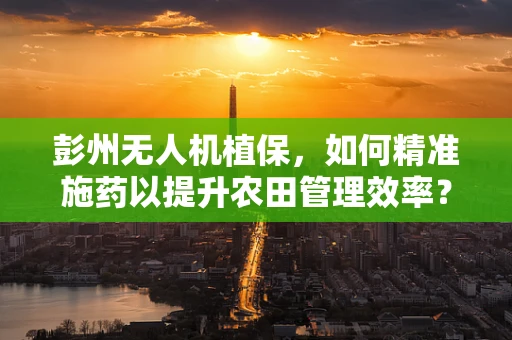 彭州无人机植保，如何精准施药以提升农田管理效率？