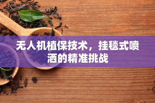 无人机植保技术，挂毯式喷洒的精准挑战