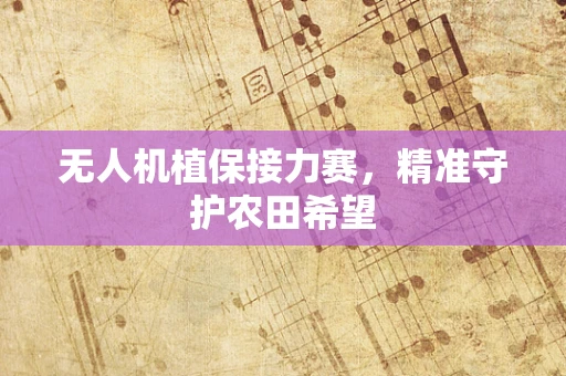 无人机植保接力赛，精准守护农田希望