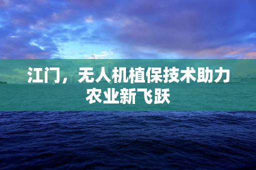 江门，无人机植保技术助力农业新飞跃