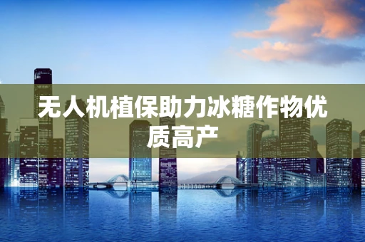 无人机植保助力冰糖作物优质高产