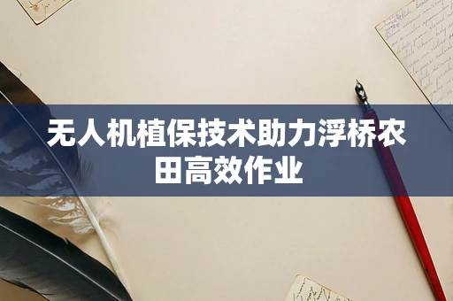 无人机植保技术助力浮桥农田高效作业