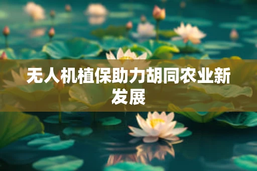 无人机植保助力胡同农业新发展