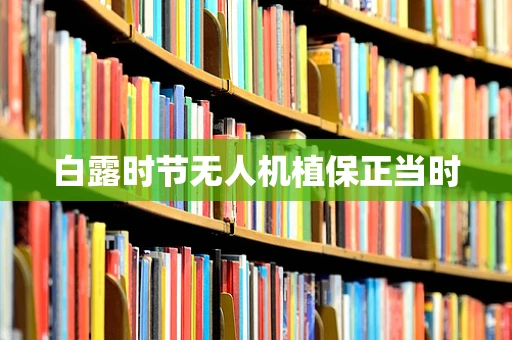 白露时节无人机植保正当时