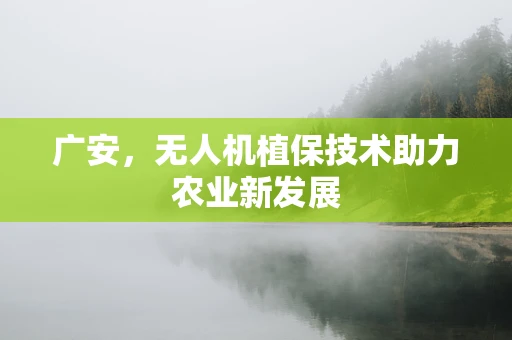广安，无人机植保技术助力农业新发展