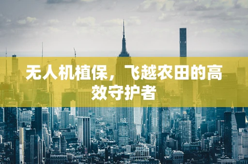 无人机植保，飞越农田的高效守护者