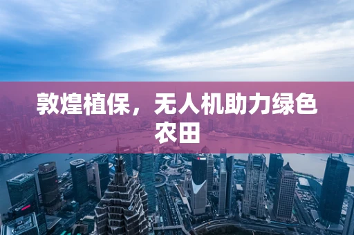 敦煌植保，无人机助力绿色农田