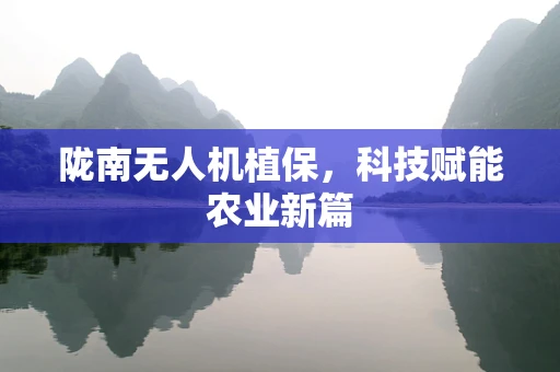 陇南无人机植保，科技赋能农业新篇