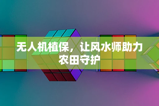 无人机植保，让风水师助力农田守护