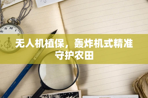 无人机植保，轰炸机式精准守护农田