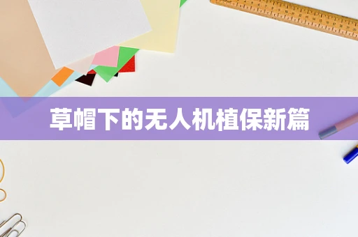 草帽下的无人机植保新篇