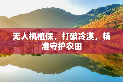 无人机植保，打破冷漠，精准守护农田