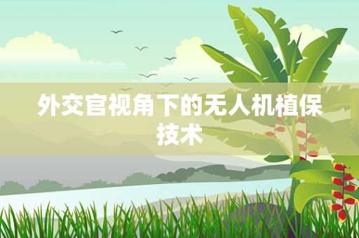 外交官视角下的无人机植保技术