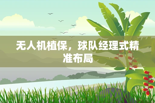 无人机植保，球队经理式精准布局