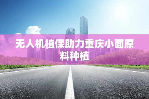 无人机植保助力重庆小面原料种植