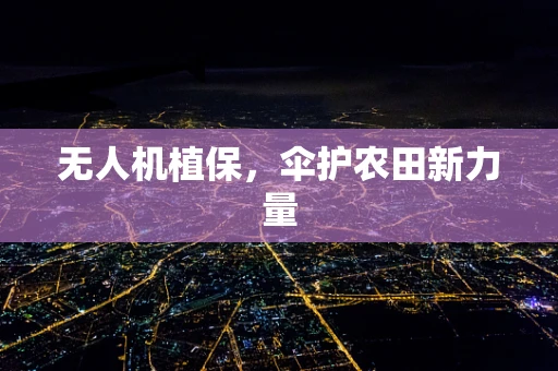无人机植保，伞护农田新力量