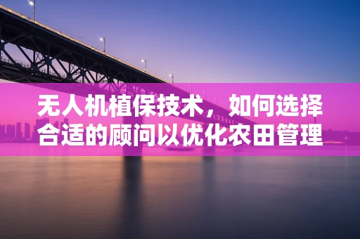 无人机植保技术，如何选择合适的顾问以优化农田管理？