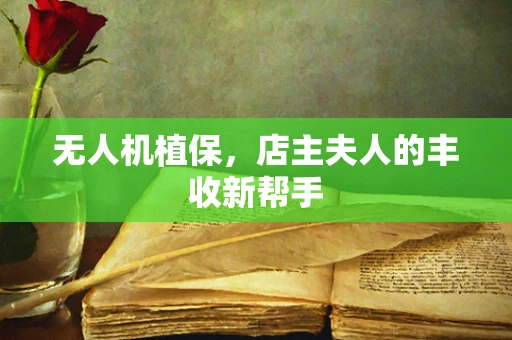 无人机植保，店主夫人的丰收新帮手