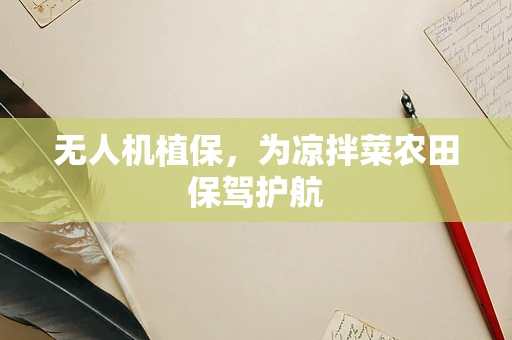 无人机植保，为凉拌菜农田保驾护航