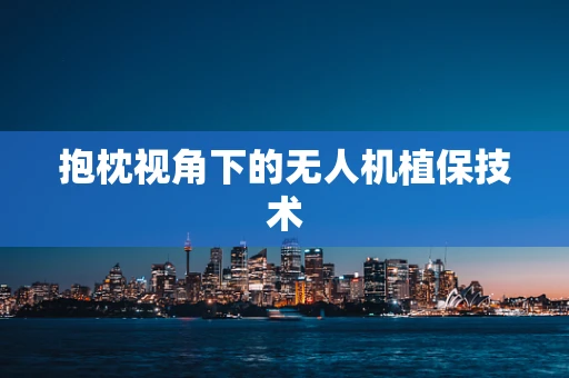 抱枕视角下的无人机植保技术