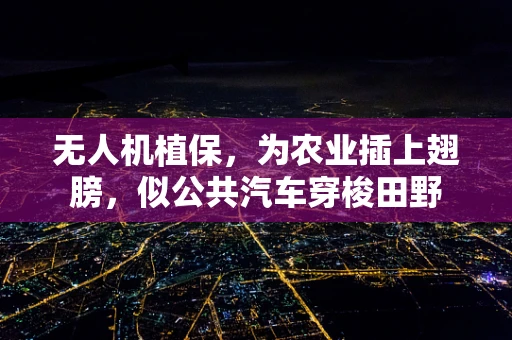 无人机植保，为农业插上翅膀，似公共汽车穿梭田野