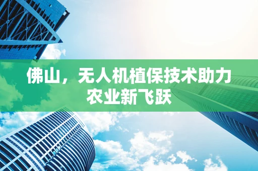 佛山，无人机植保技术助力农业新飞跃