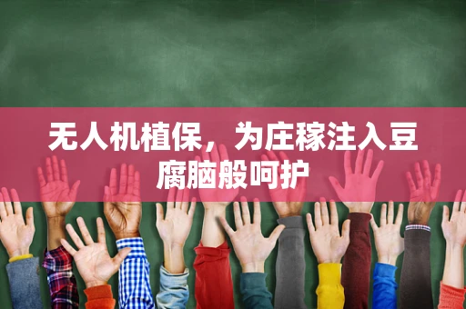 无人机植保，为庄稼注入豆腐脑般呵护