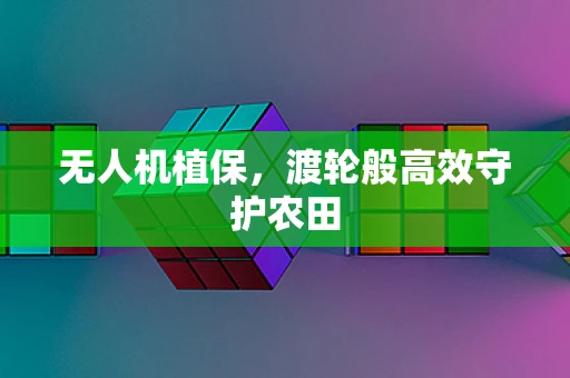 无人机植保，渡轮般高效守护农田