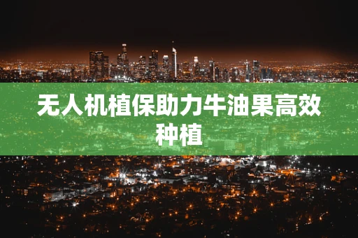 无人机植保助力牛油果高效种植