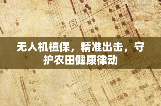 无人机植保，精准出击，守护农田健康律动