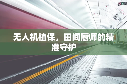 无人机植保，田间厨师的精准守护