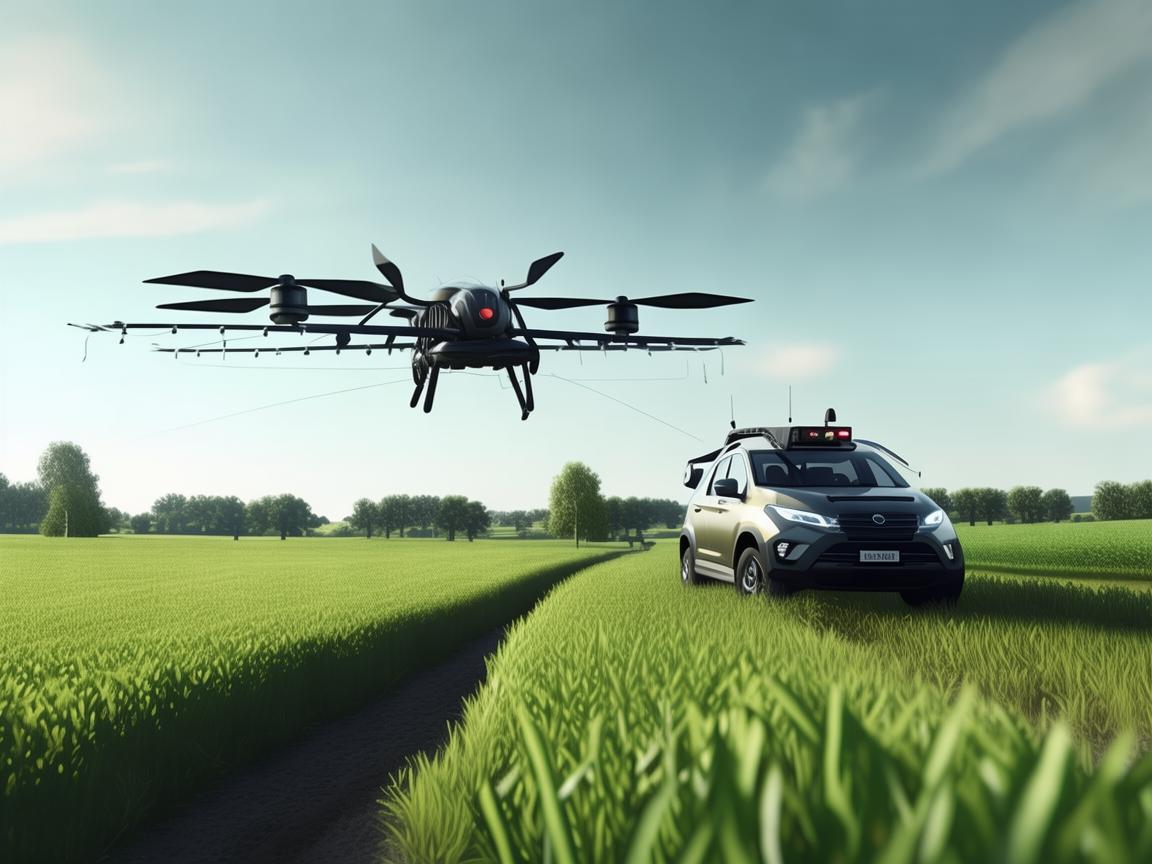 无人机植保与押运车协同保障农业安全