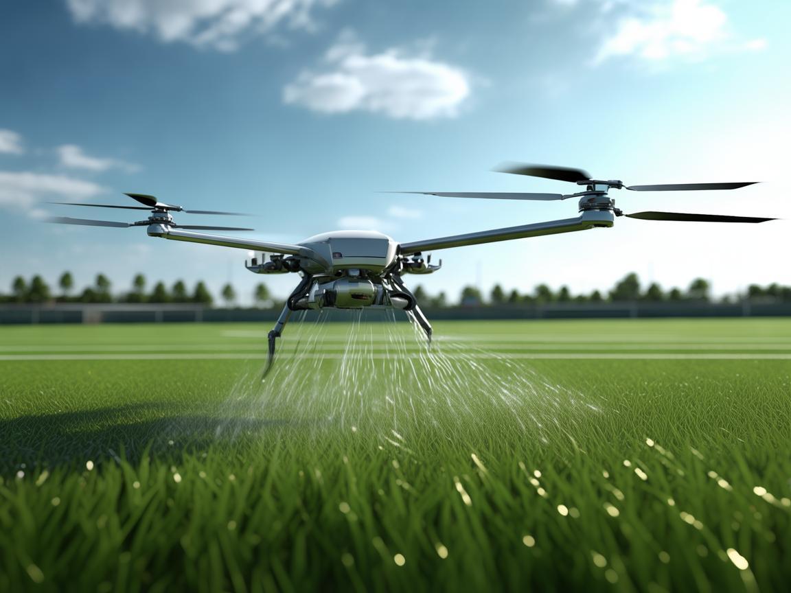 无人机植保技术助力足球场草坪养护